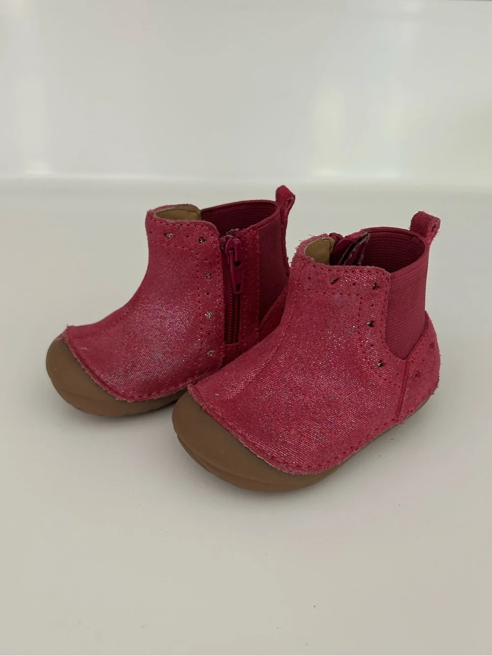 Stride Rite Pink Glitter Baby Boots Size 3